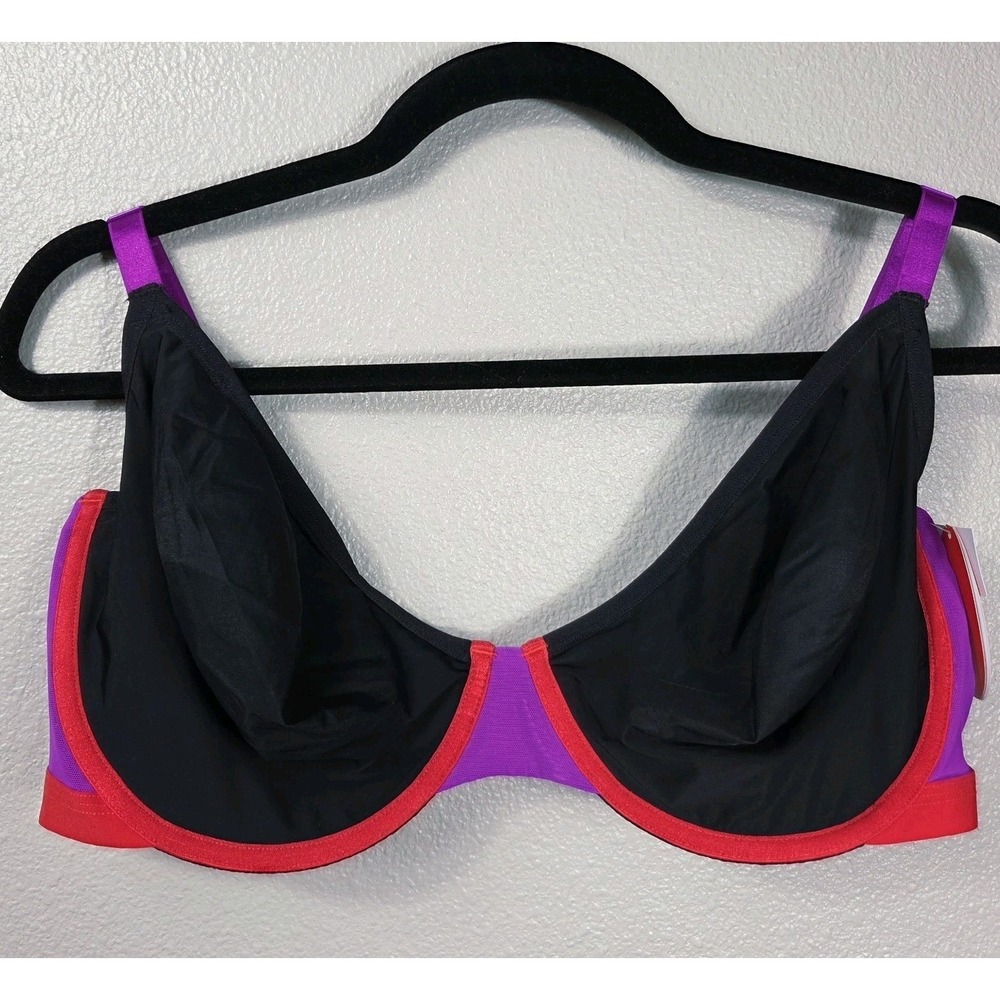 Parade Silky Mesh‎ Underwire Bra Black Purple Red XL+ NWT Cooling Breathable